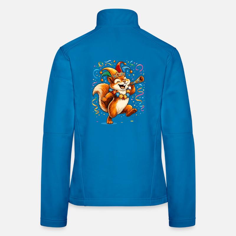 Karneval Eichhörnchen – Buntes Faschingsmotiv - Frauen Softshelljacke - Lichtblau