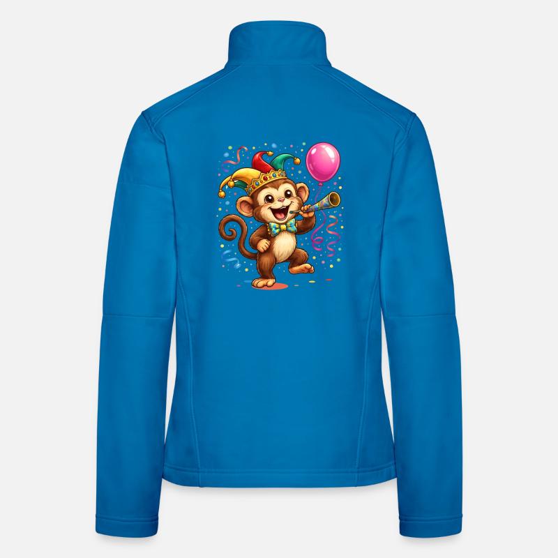 Singe de carnaval – Motif joyeux de carnaval Veste en tissu softshell Femme