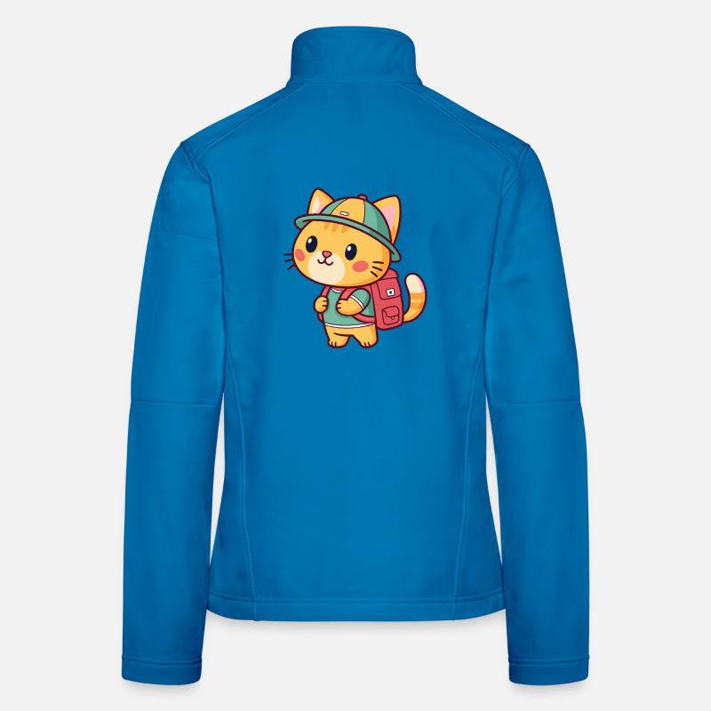 Entdeckerkatze mit Rucksack Frauen Softshelljacke