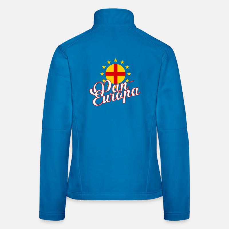 Pan-Europa Retro-Skript - Frauen Softshelljacke - Lichtblau