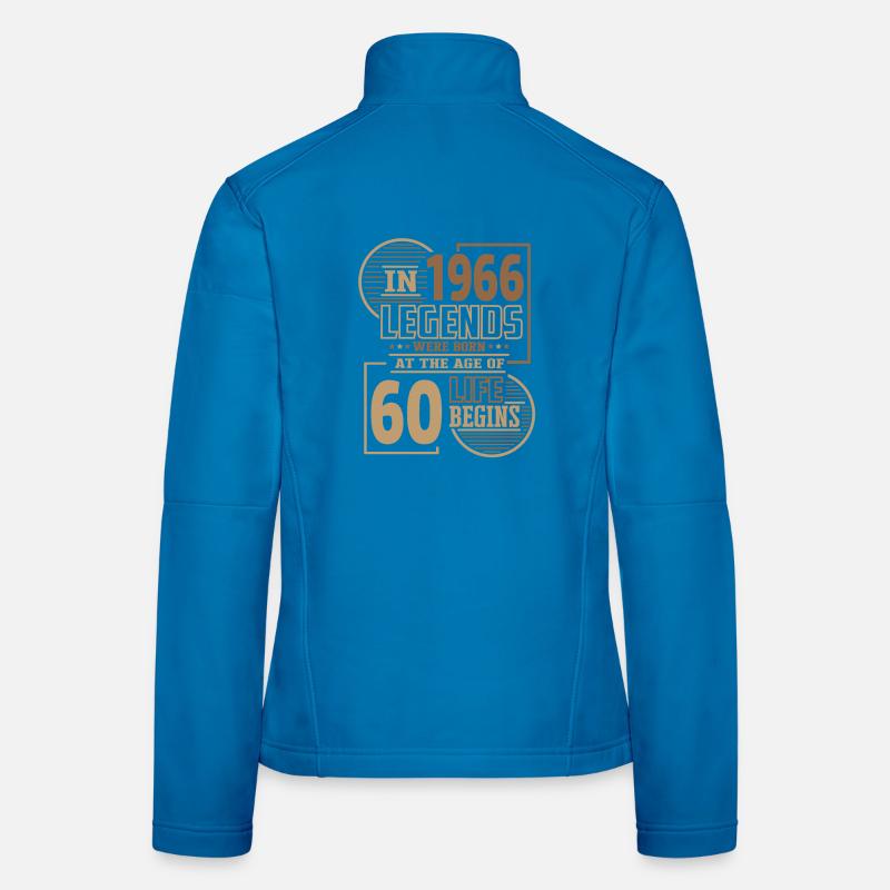 60 Birthday 1966 Legends Retro Life Fun Women's Softshell Jacket
