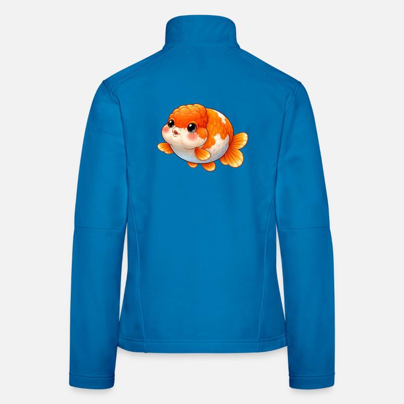 High Quality Orange Ranchu Goldfish Women's Softshell Jacket