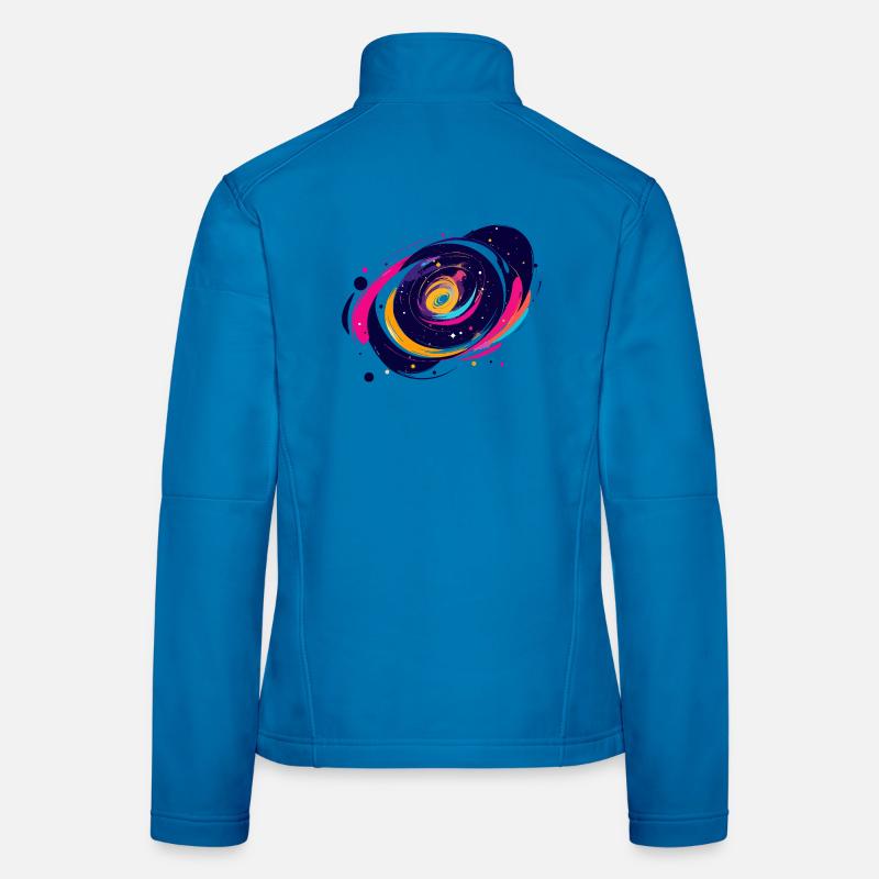 Color Swirl Galaxy Outer Space Pattern Women's Softshell Jacket