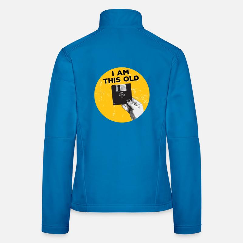 I am this old Disketten-Disk 80er-Jahre Retro  - Frauen Softshelljacke - Lichtblau