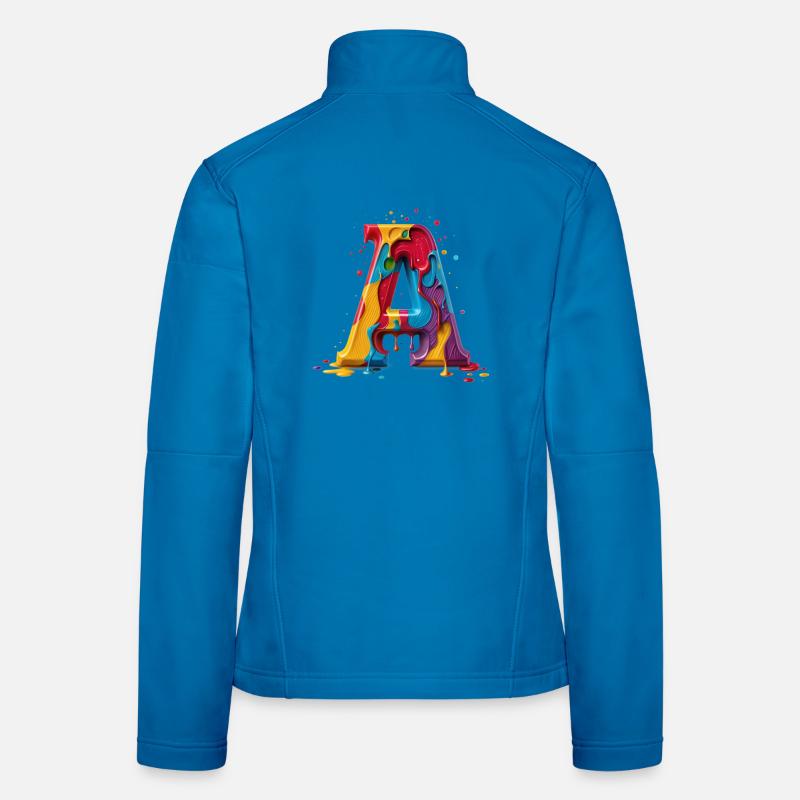 Letters Alphabet Personalized colorful Letter A Frauen Softshelljacke