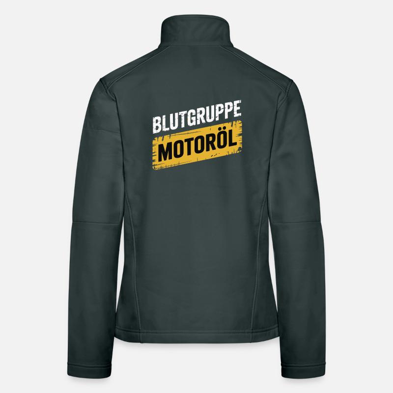 Blood Type Engine Oil Screwdriver Design Women's Softshell Jacket