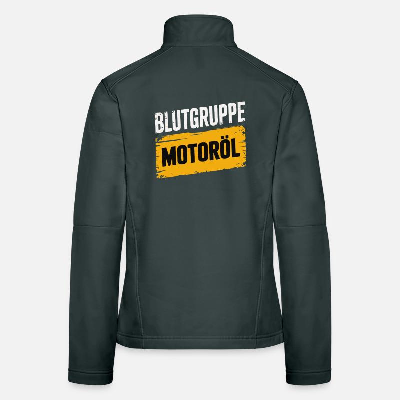 Blood Type Engine Oil Screwdriver Design Women's Softshell Jacket