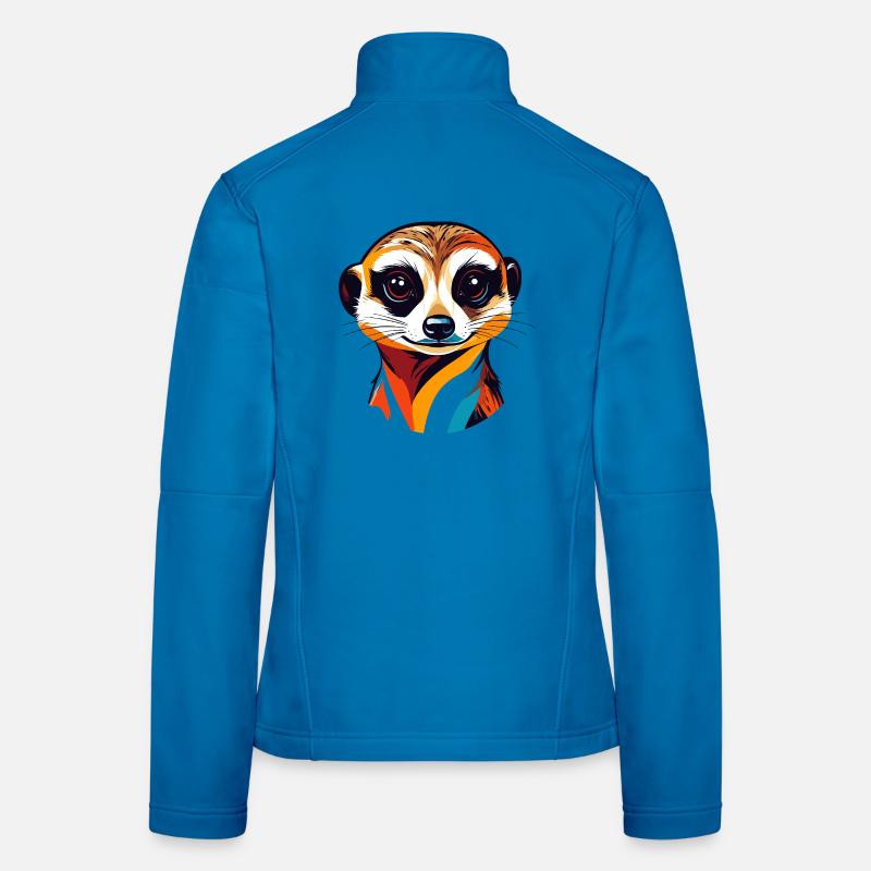 Bunter Erdmännchen Kopf Illustration Frauen Softshelljacke