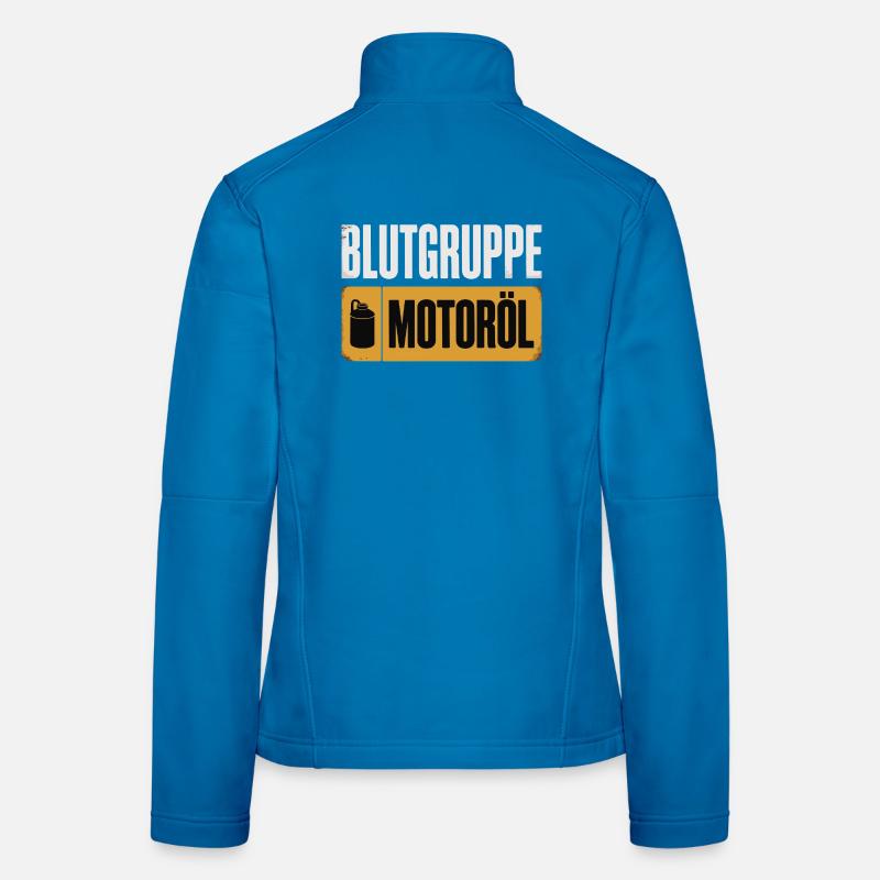 Blood Type Engine Oil Screwdriver Design Women's Softshell Jacket