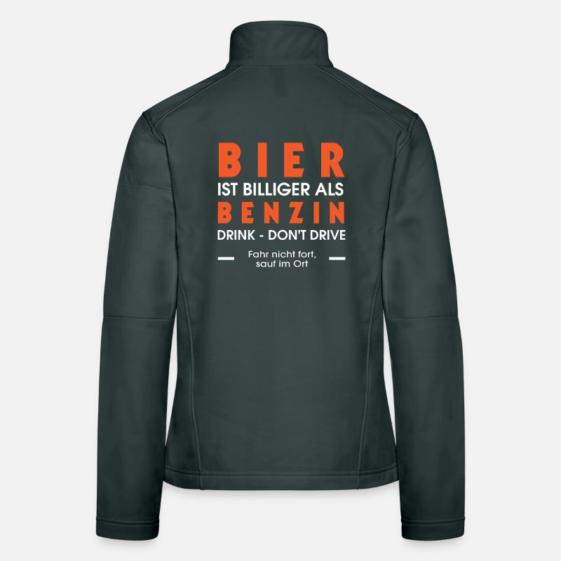 La bière est moins chère que l’essence Veste en tissu softshell Femme