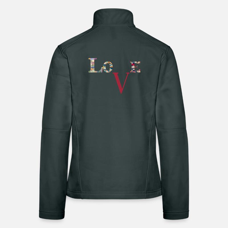 J’adore la typographie patchwork Veste en tissu softshell Femme
