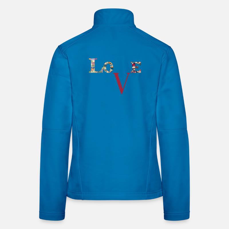 Love Patchwork Typography Women's Softshell Jacket