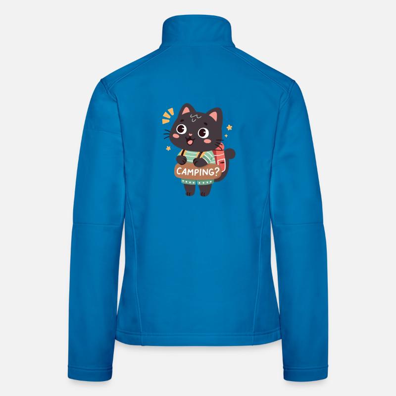 Buntes Camper-Kätzchen Frauen Softshelljacke