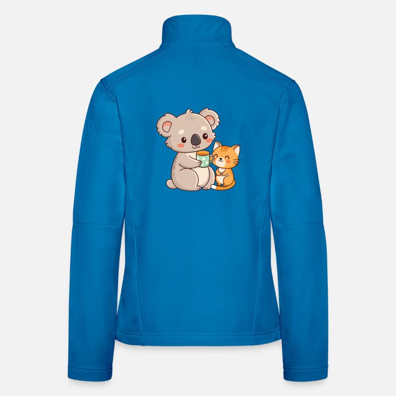 Koala und Katze Süßer Kaffee Frauen Softshelljacke
