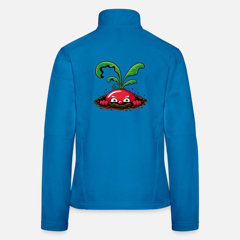 Neugieriges Radieschen aus der Erde  Frauen Softshelljacke