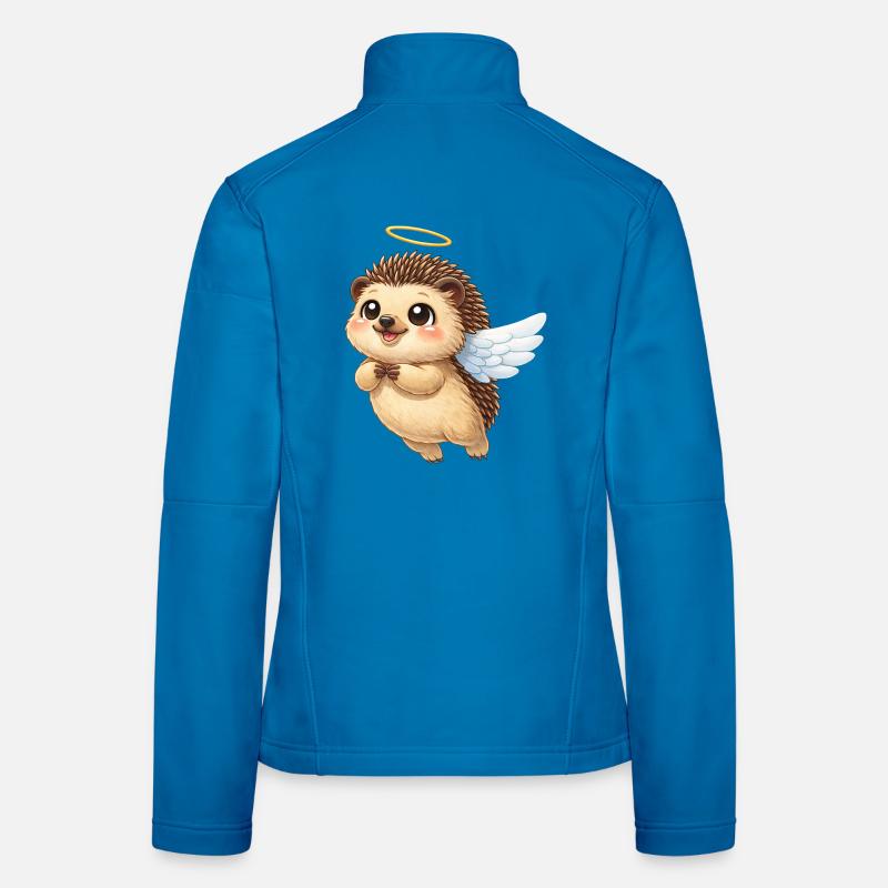 Ange de dessin animé hérisson mignon avec des ailes Veste en tissu softshell Femme
