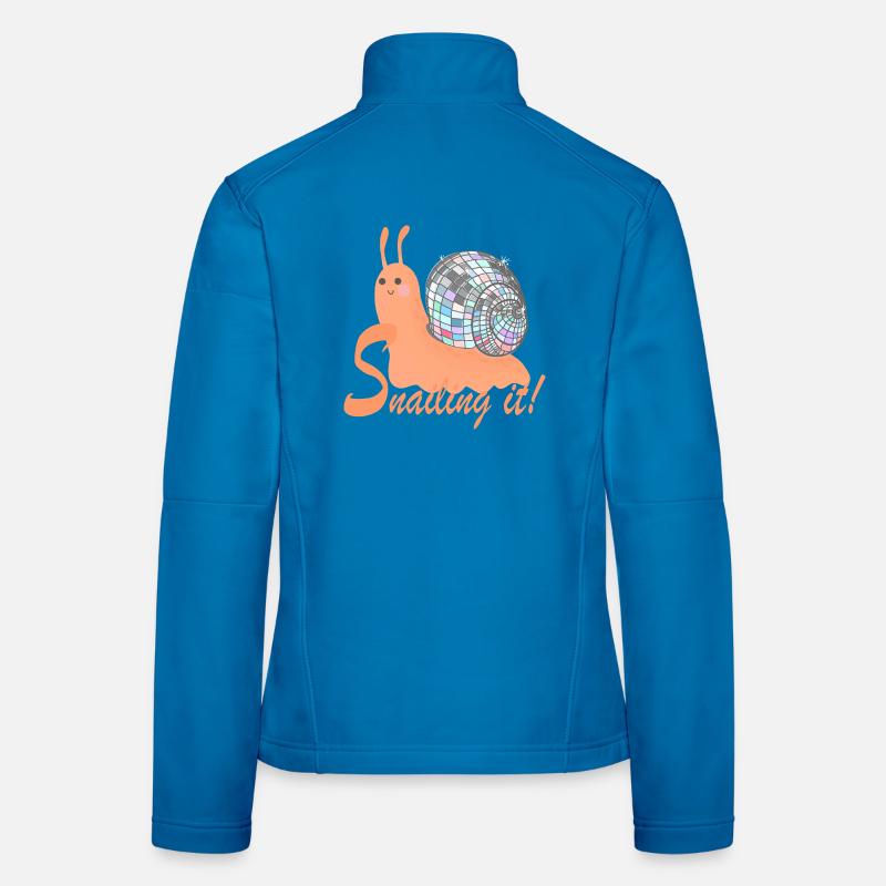Snailing It! – Bunte Schnecke mit Disco-Kugel - Frauen Softshelljacke - Lichtblau