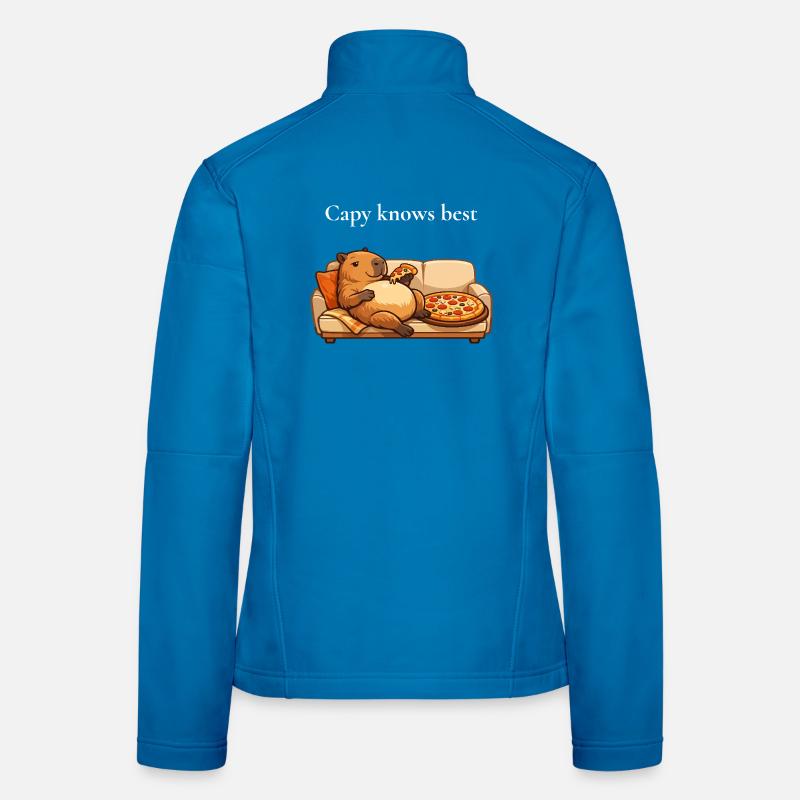 Capybara avec pizza sur canapé Veste en tissu softshell Femme