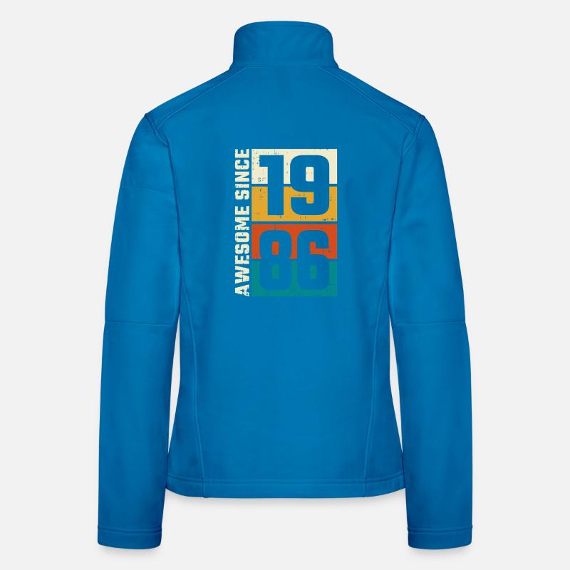 Retro 1986 Spiele-Logo Frauen Softshelljacke