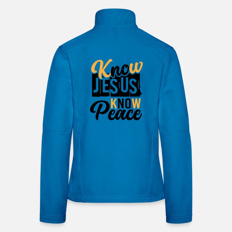 Know Jesus Know Peace – Peace in Christ - Women's Softshell Jacket - light blue
