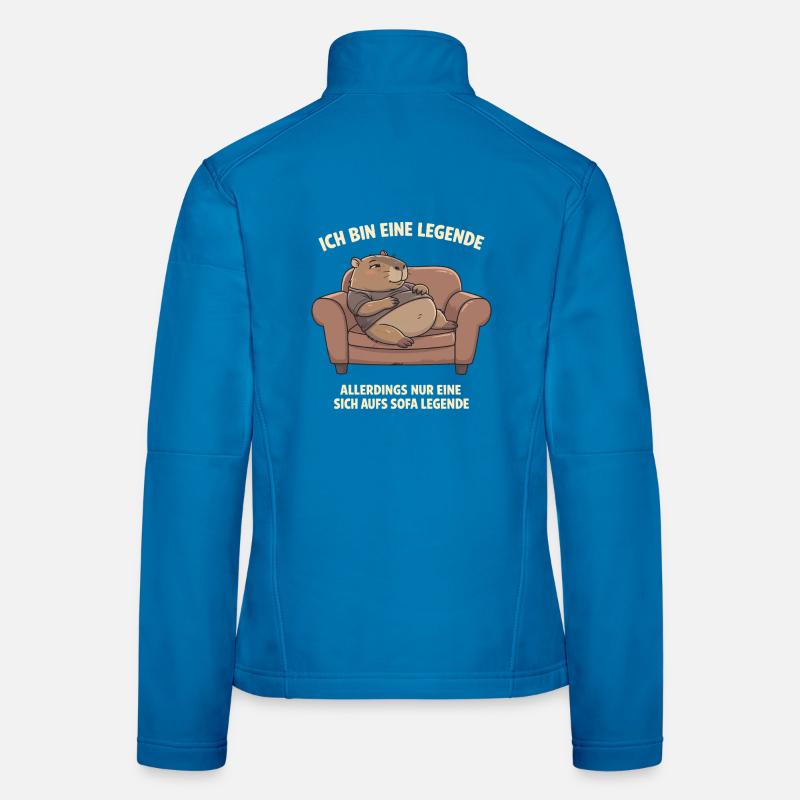 Capybara Sofa Legend Funny Relax Motif - Women's Softshell Jacket - light blue