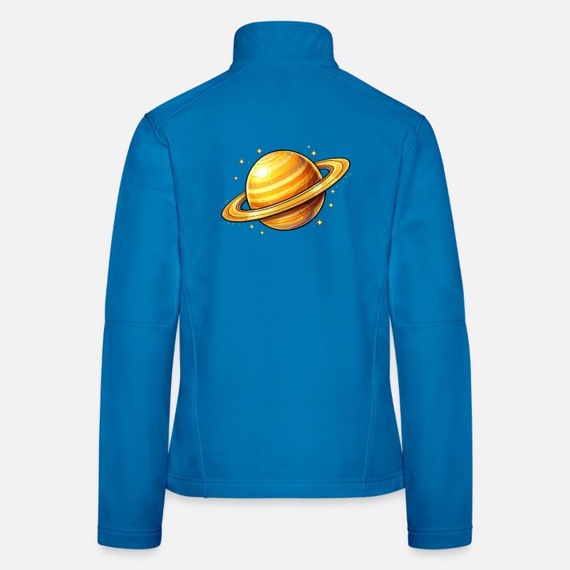 Saturn mit leuchtenden Ringen Frauen Softshelljacke