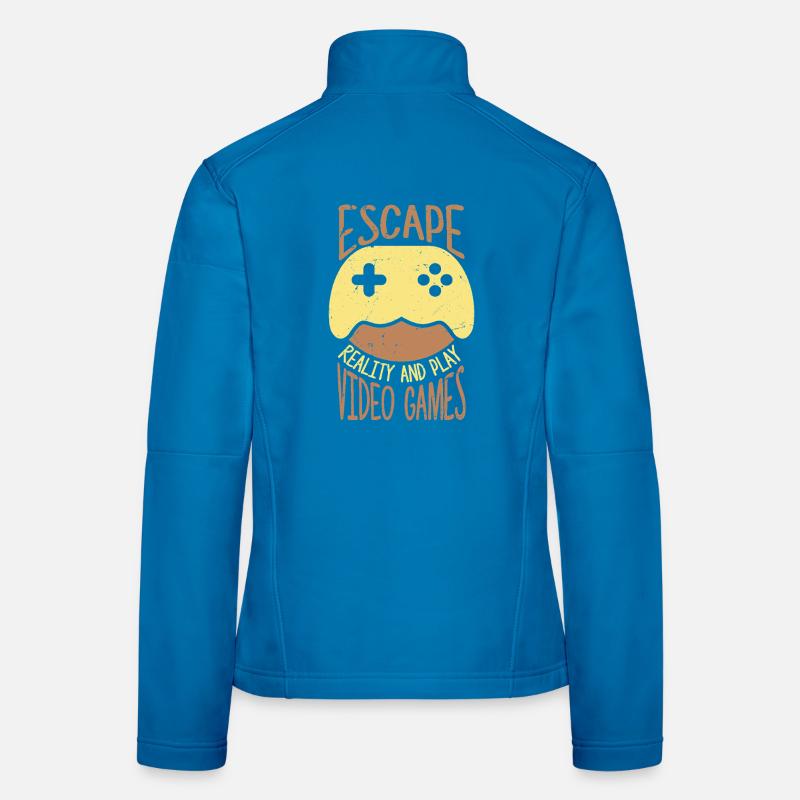 Escape Reality And Play Video Games - Women's Softshell Jacket - light blue