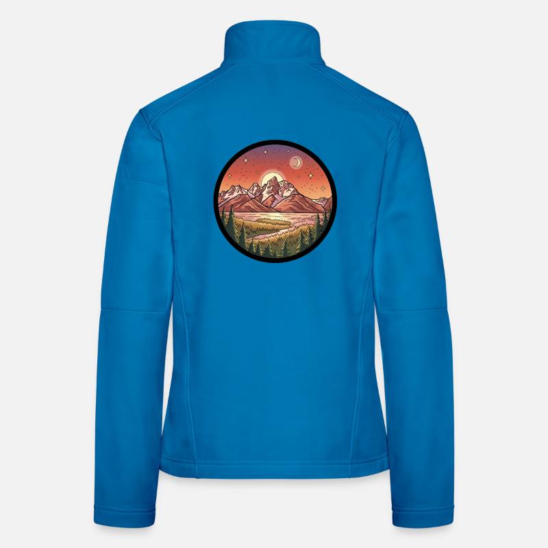 Moonlight Mountains Round Patch Women's Softshell Jacket