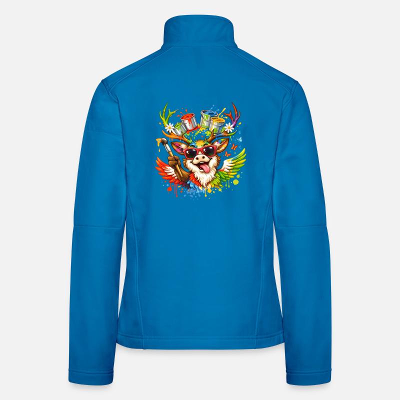 Creative Deer Art Illustration Women's Softshell Jacket