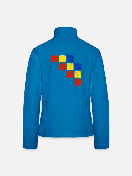 Farben Ornament Muster - Grundfarben - Frauen Softshelljacke - Lichtblau - Hinten