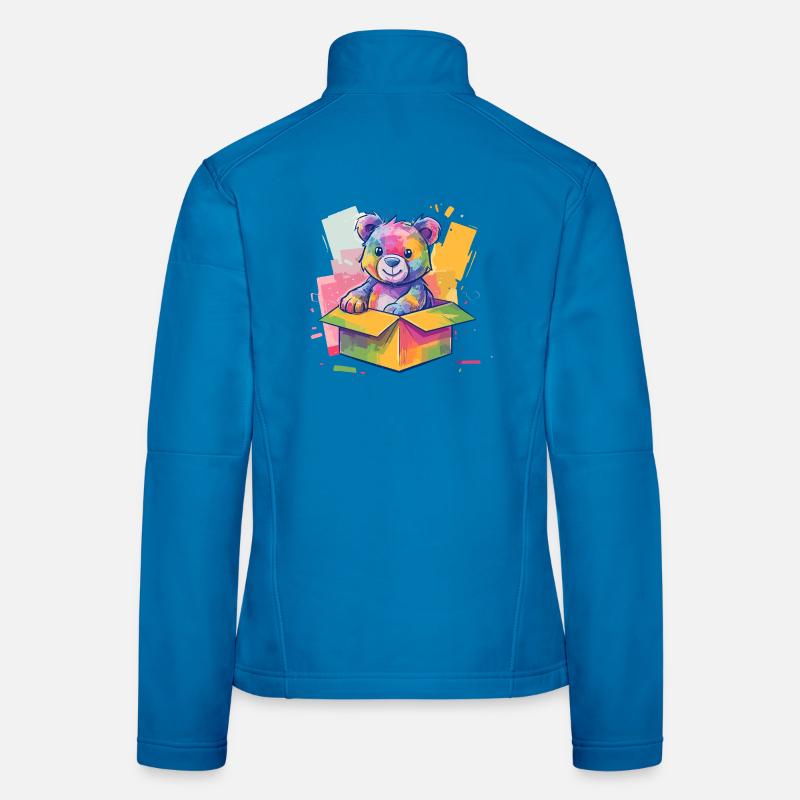 Regenbogenbär im Karton Frauen Softshelljacke