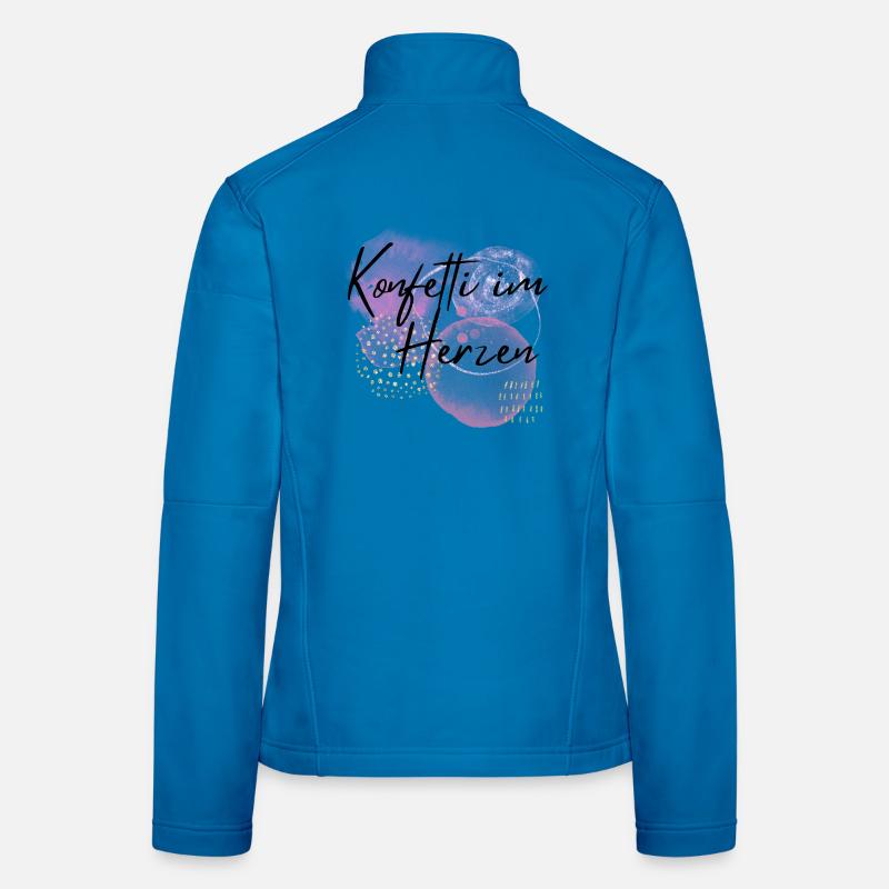 Konfetti im Herzen  - Frauen Softshelljacke - Lichtblau