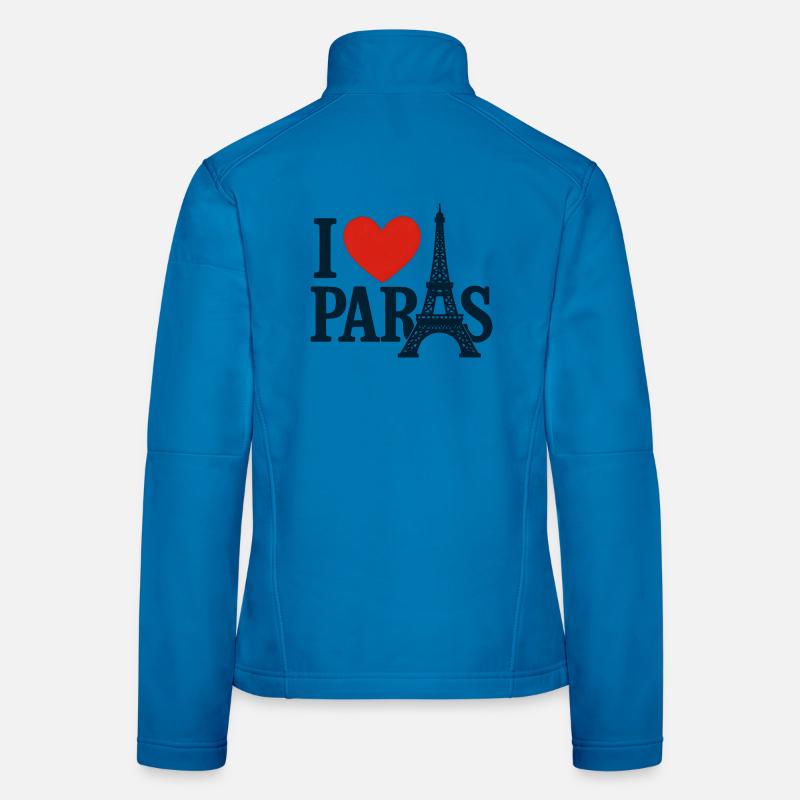 I Love Paris Eiffel Heart - Women's Softshell Jacket - light blue