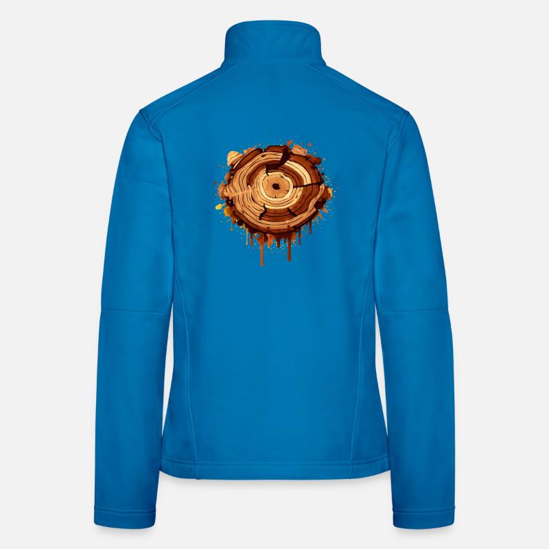 Tranche d’arbre dans le style graffiti avec des éclaboussures de peinture Veste en tissu softshell Femme