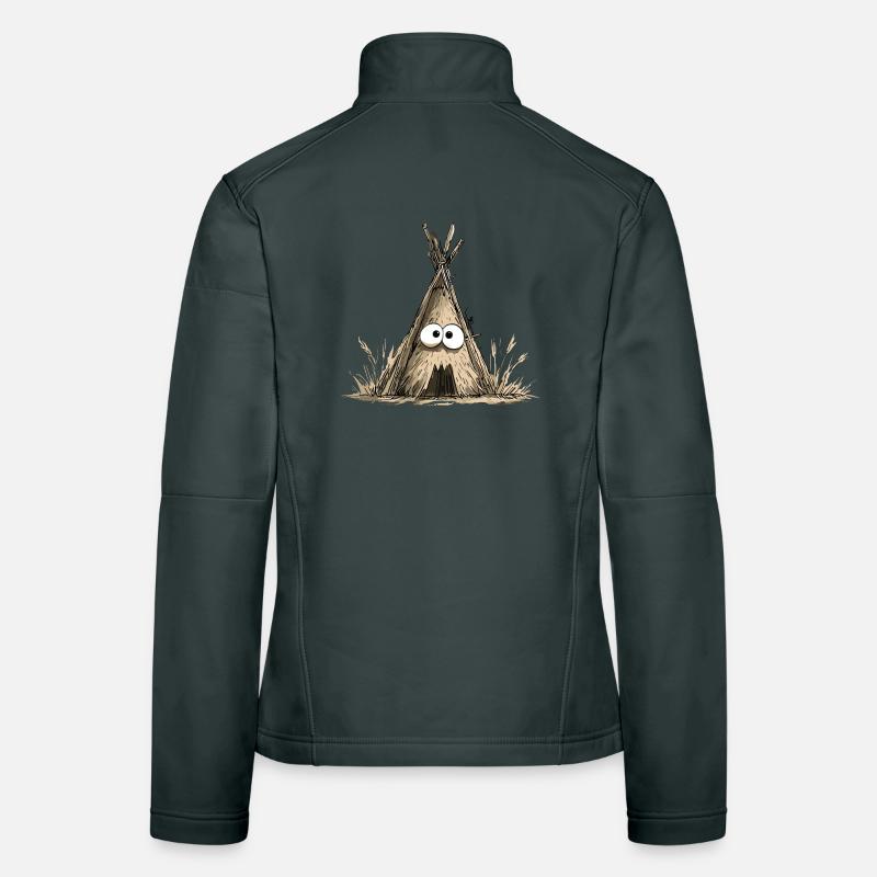 Funny teepee tent with eyes Women's Softshell Jacket