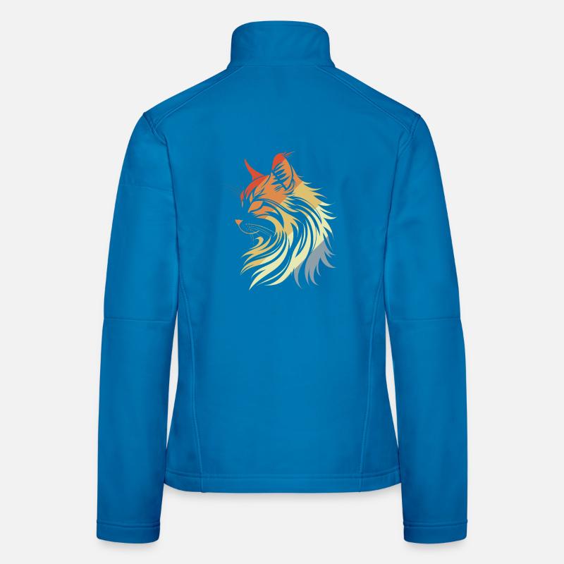 Style rétro du chat Veste en tissu softshell Femme