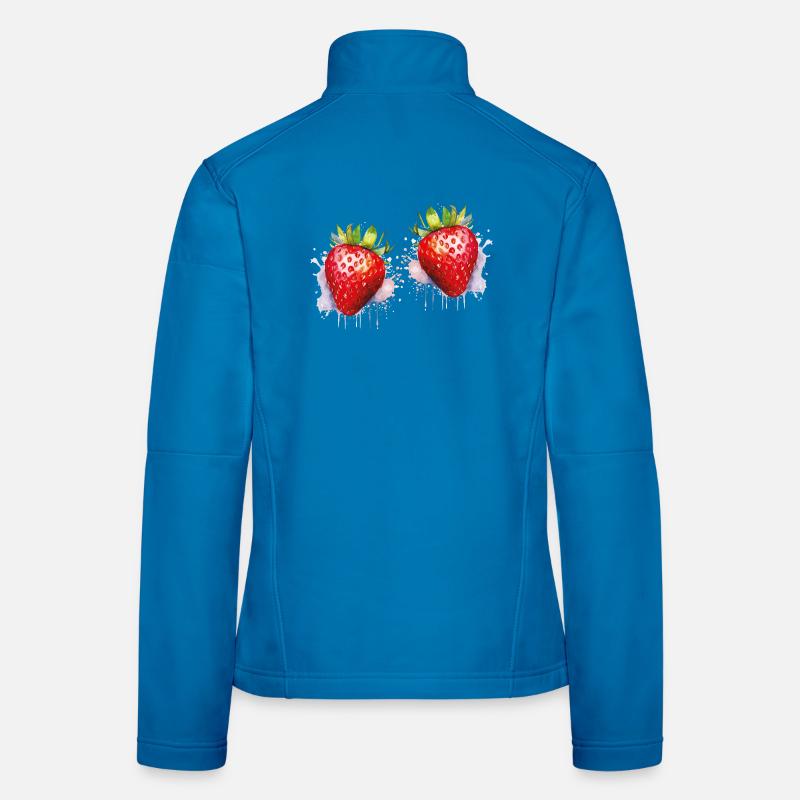 Wasserfarbene Erdbeeren  Frauen Softshelljacke