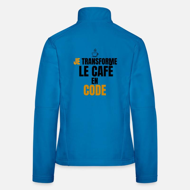Je transforme le code en café - Veste en tissu softshell Femme - bleu clair