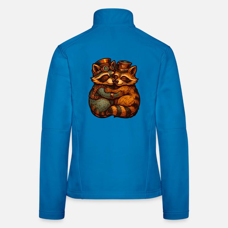 Steampunk Fox Duo Hug Women's Softshell Jacket
