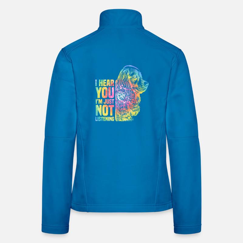 Chien Animal Arc-en-ciel Cocker Spaniel Veste en tissu softshell Femme
