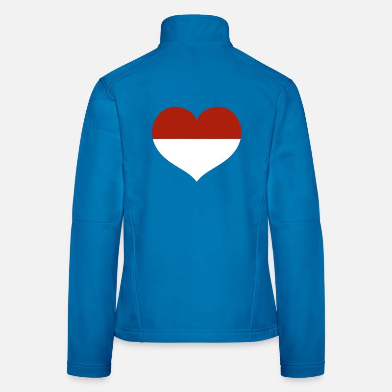 Cœur du drapeau de Monaco Veste en tissu softshell Femme