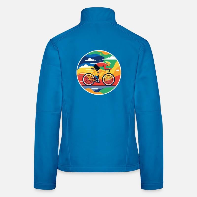 Image circulaire colorée de cycliste Veste en tissu softshell Femme