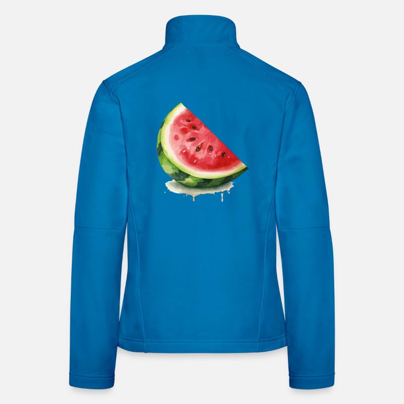 Tranche de pastèque à l’aquarelle Veste en tissu softshell Femme