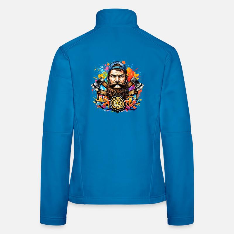 Graffiti lumberjack with double axe Women's Softshell Jacket