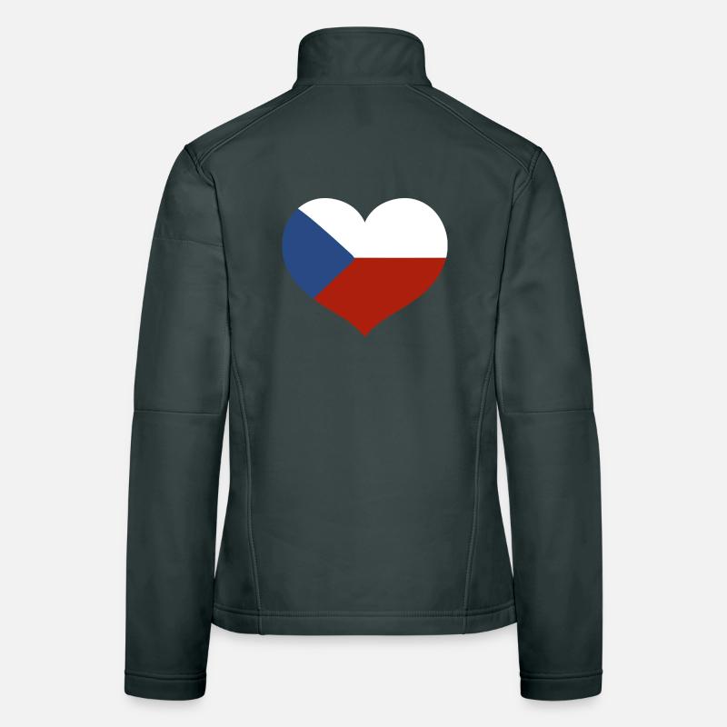 Drapeau du cœur tchèque Veste en tissu softshell Femme