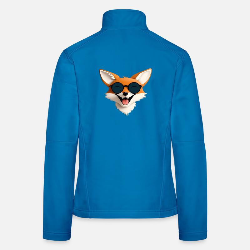 Cheerful fox with sunglasses Women's Softshell Jacket