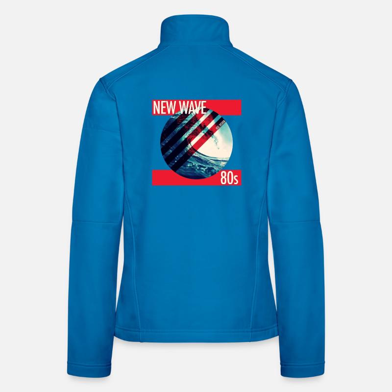 New Wave Neon Surf 80s - Women's Softshell Jacket - light blue