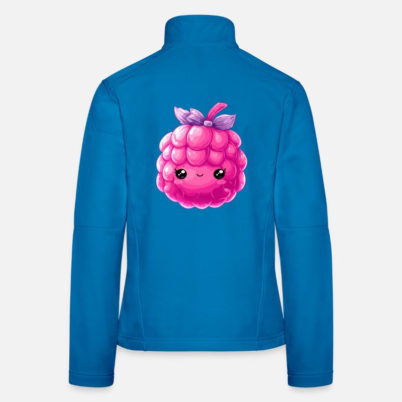 Kawaii Raspberry Cuddle Character Women's Softshell Jacket