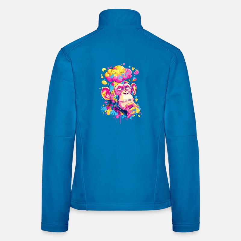 Singe coloré des Couleurs Rush Veste en tissu softshell Femme