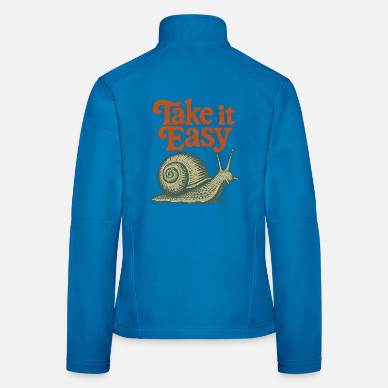 Take It Easy Snail Retro Women's Softshell Jacket
